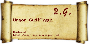 Ungor Györgyi névjegykártya